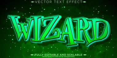 Düzenlenebilir metin efekti sihri, 3d sihirbazı ve cadı yazı tipi biçimi