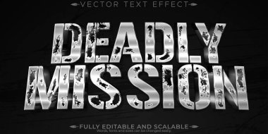 Görev metin efekti, düzenlenebilir metalik ve parlak metin biçimi