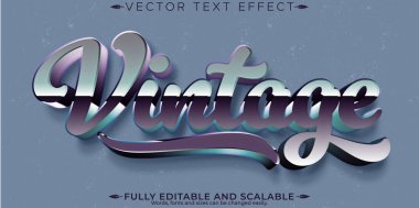 Retro, klasik metin efekti, düzenlenebilir 70 'ler ve 80' ler metin biçimi