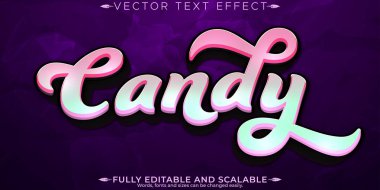 Şekerli metin efekti, düzenlenebilir tatlı ve hoş kişiselleştirilebilir fo