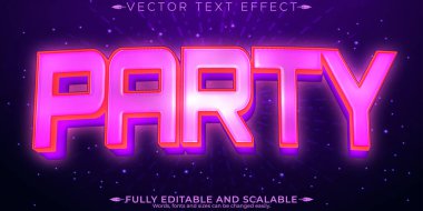 Parti metin efekti, düzenlenebilir kutlama ve eğlenceli kişiselleştirilebilir fon
