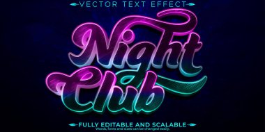 Müzik kulübü metin efekti, düzenlenebilir parti ve disko metin biçimi