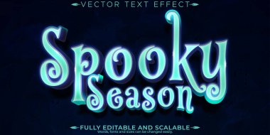 Spooky text effect, editable eerie and haunting customizable fon clipart