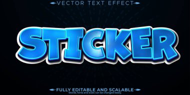 Etiket metin efekti, düzenlenebilir havalı modern yazı tipi biçimi