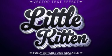 Kedi yavrusu metin efekti; düzenlenebilir ve modaya uygun metin biçimi
