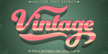 Retro klasik metin efekti, düzenlenebilir 70 'ler ve 80' ler metin biçimi