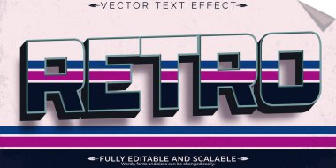 Retro etiket metin efekti, düzenlenebilir 70 'ler ve 80' ler metin biçimi