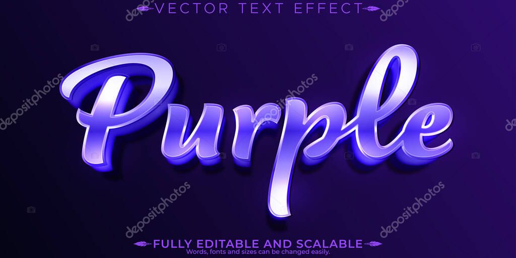 Purple text effect, editable color and elegant customizable font