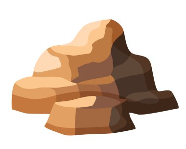 Taşlar. Beyaz arkaplanda vektör ortamı izole edildi.