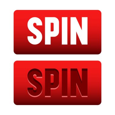 Kırmızı düğme. Online kumarhane için kırmızı düğme. Vektör ortamı siyah arkaplanda izole edildi.