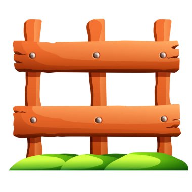 Kahverengi çit. Beyaz arkaplanda vektör ortamı izole edildi.