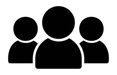 Takım ikonu. Beyaz arkaplanda siyah vektör simgesi izole edildi.