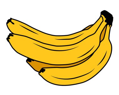 Bir avuç muz. Çizgi film muzları. Vektör düz simgesi.