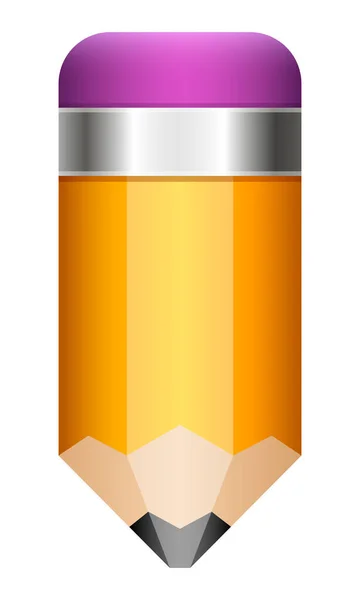 Crayon Orange Avec Gomme Rose Clipart Vectoriel Isolé Sur Fond — Image vectorielle