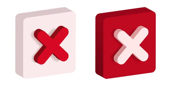 Icono Cruz Conjunto Iconos Web Rojos Cancelar Clipart Vectorial Aislado — Vector de stock