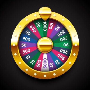 Çarkıfelek. Altın çerçeveli bir çarkıfelek. Vektör ortamı.