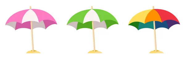 Şemsiye Plaj Güneşliği Beyaz Arkaplanda Vektör Ortamı Izole Edildi — Stok Vektör