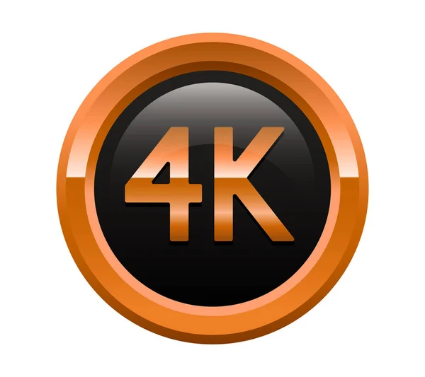 4K超Hdゴールドバッジ 金の枠に黒のバッジ 4Kビデオ解像度 ベクトル図 — ストックベクタ