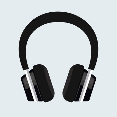 Kulaklıklar. Vektör çizimi. Beyaz arkaplanda Clipart izole edildi.