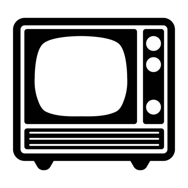 Ретро Телевізор Мультяшна Плоска Іконка Ізольована Білому Тлі — стоковий вектор