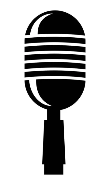 Mikrofon Mikrofonlar Siyah Ikon Beyaz Arkaplanda Vektör Ortamı Izole Edildi — Stok Vektör