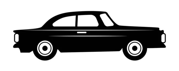 Automobile Icône Plate Vectorielle Noire Silhouette Voiture Clipart Isolé Sur — Image vectorielle