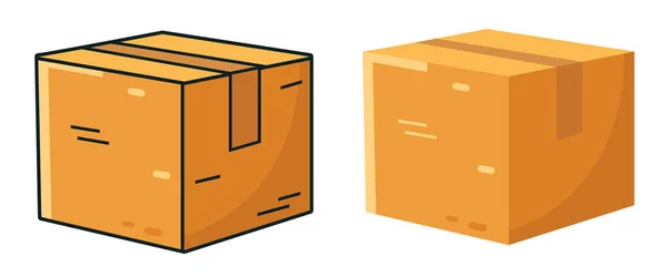 Mengirim Karton Bahan Pengepakan Untuk Barang Kotak Idetrik Ilustrasi Stok - Stok Vektor