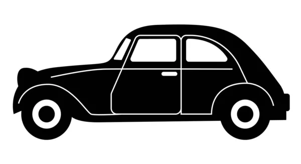 Automóvil Icono Plano Vector Negro Silueta Coche Clipart Aislado Sobre — Archivo Imágenes Vectoriales