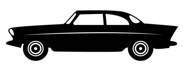 Автомобиль Черный Векторный Плоский Значок Силуэт Машины Клипарт Изолирован Белом — стоковый вектор