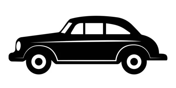 Automobile Icône Plate Vectorielle Noire Silhouette Voiture Clipart Isolé Sur — Image vectorielle