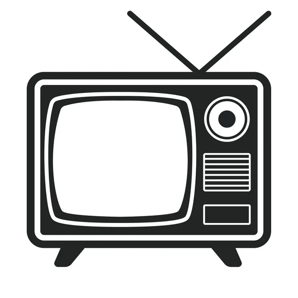 Ретро Телевізор Мультяшна Плоска Іконка Ізольована Білому Тлі — стоковий вектор