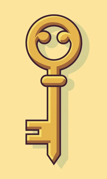 Retro Schlüssel Schlüsselvektorsymbol Clipart Isoliert Auf Weißem Hintergrund — Stockvektor