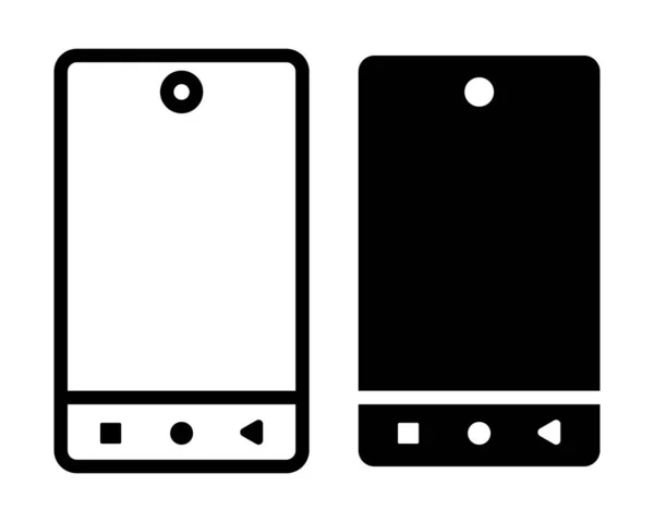 Conjunto Iconos Teléfonos Inteligentes Iconos Negros Aislados Sobre Fondo Blanco — Archivo Imágenes Vectoriales