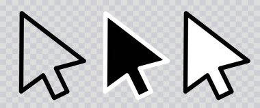 Fare imleci. Fare oku imleci. Bilgisayar faresi imleci. Vektör ortamı.