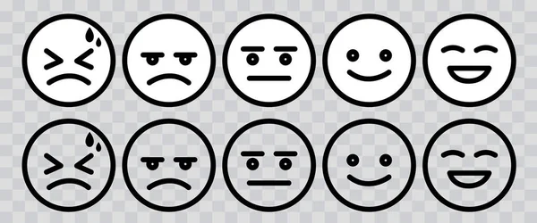 Likert Scale Rating Scale Pain Scale Form Emoticons Vector Clipart — Stock Vector