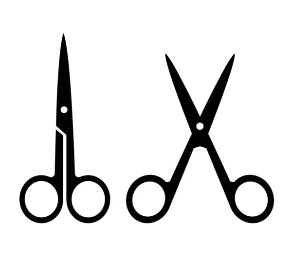 Scissors Set Black Icons Vector Clipart Isolated White Background — Stock Vector