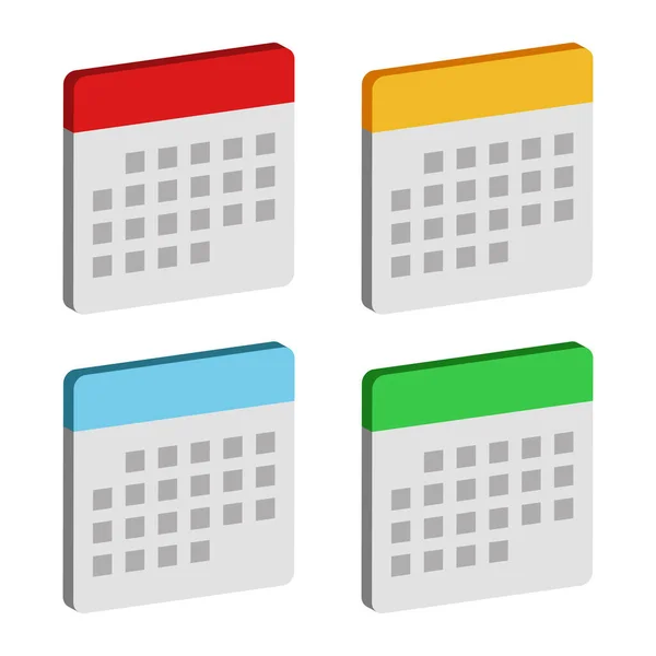 Kalender Icoon Vector Clipart Geïsoleerd Witte Achtergrond — Stockvector