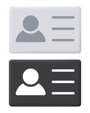 Plastik kimlik kartı. Beyaz arkaplanda vektör ortamı izole edildi.