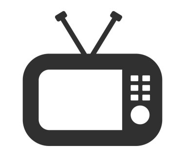 Retro TV. Çizgi film düz simgesi beyaz arkaplanda izole edildi.