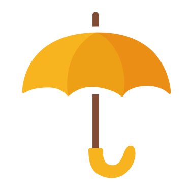 Turuncu şemsiye. Beyaz arkaplanda vektör ortamı izole edildi.