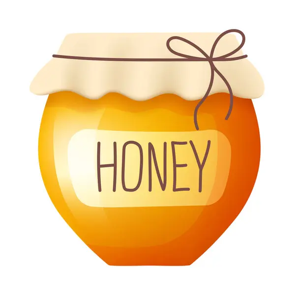 蜂蜜图标 加蜜的罐子一壶蜂蜜 在灰色背景下孤立的向量群 — 图库矢量图片