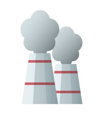 Buharlı fabrika boruları. Vektör ortamı