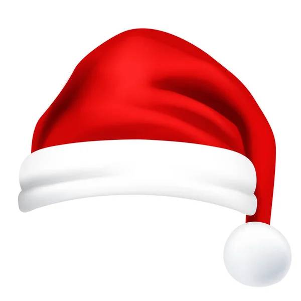 Noel Baba şapkası. Beyaz arkaplanda vektör ortamı izole edildi.