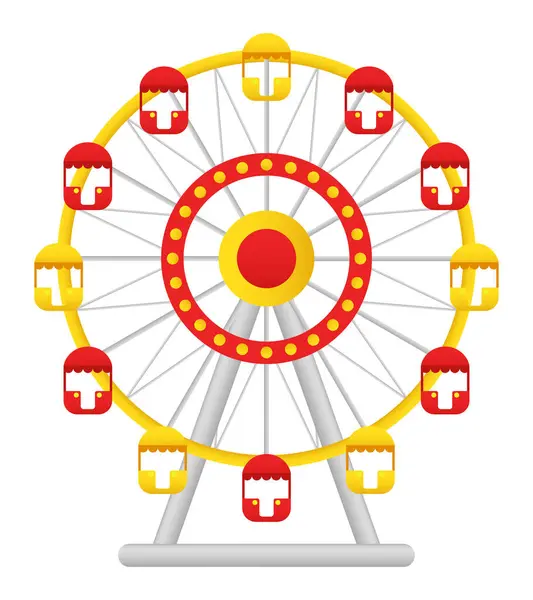 Roda Ferris Klien Vektor Diisolasi Pada Latar Belakang Putih Stok Vektor Bebas Royalti
