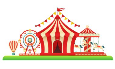 Lunapark. Vektör illüstrasyonu.