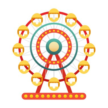 Dönme dolap. Beyaz arkaplanda vektör ortamı izole edildi.