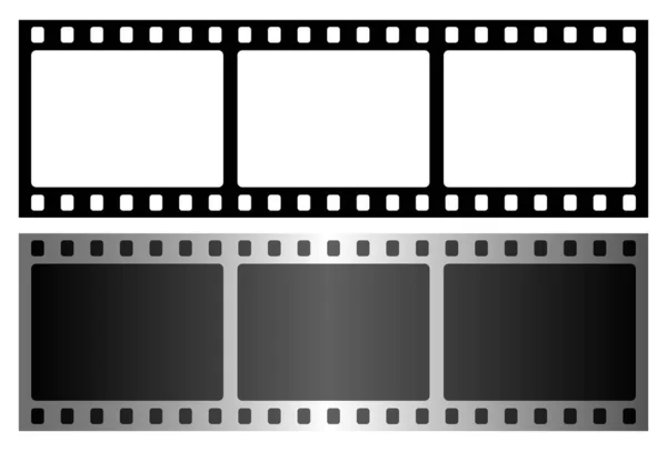 - Film. Film şeridi. Beyaz arkaplanda izole edilmiş vektör siyah clipart.