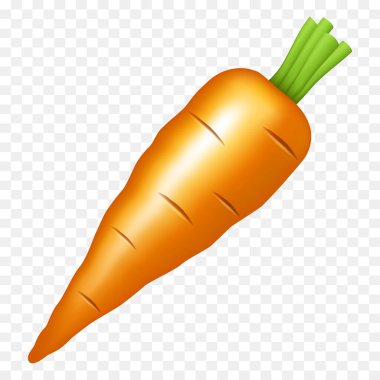 Havuç. Şeffaf arkaplanda 3d vektör dağılımı izole edildi.