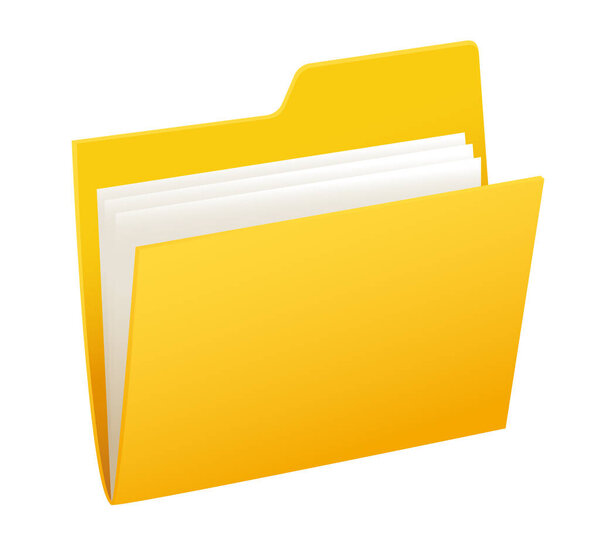 Folder 3d icon. Vector clipart isolated on white background.