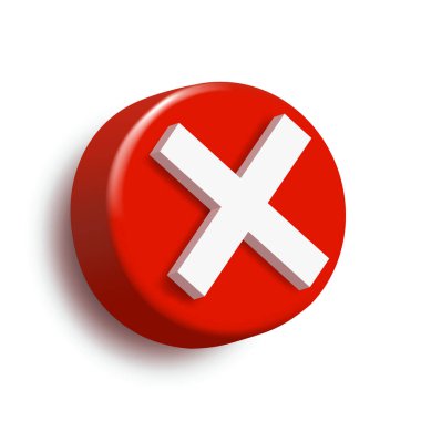 3 boyutlu kontrol işareti. Beyaz arkaplanda vektör ortamı izole edildi.